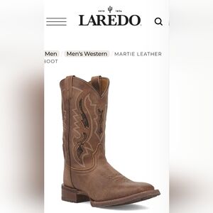Laredo Brown Men's Western Cowboy Boot with Cutout Stitching
